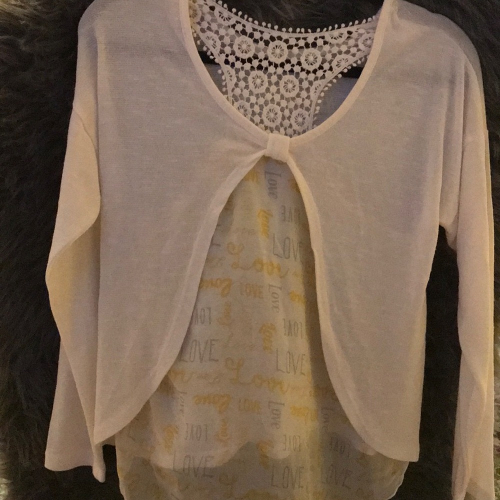 Cream I love you shirt